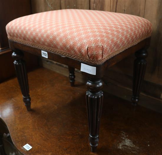 A mahogany stool, W.49cm